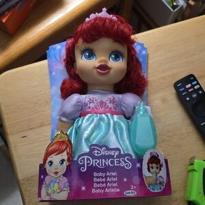 Disney Princess Baby Ariel Doll with Red Hair and Blue Dress